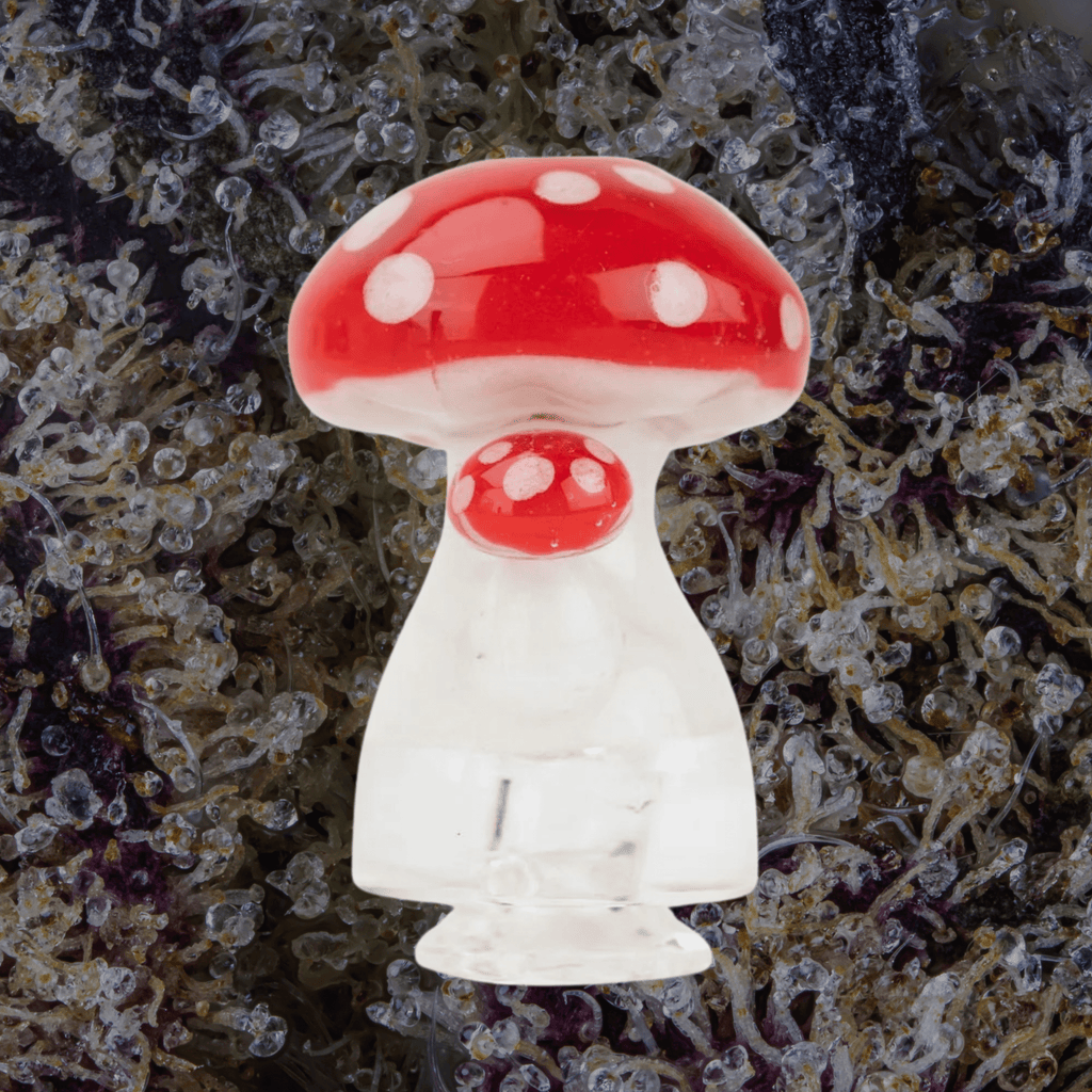 Empire Glassworks Red Mushroom Puffco Pivot Top | Trichly