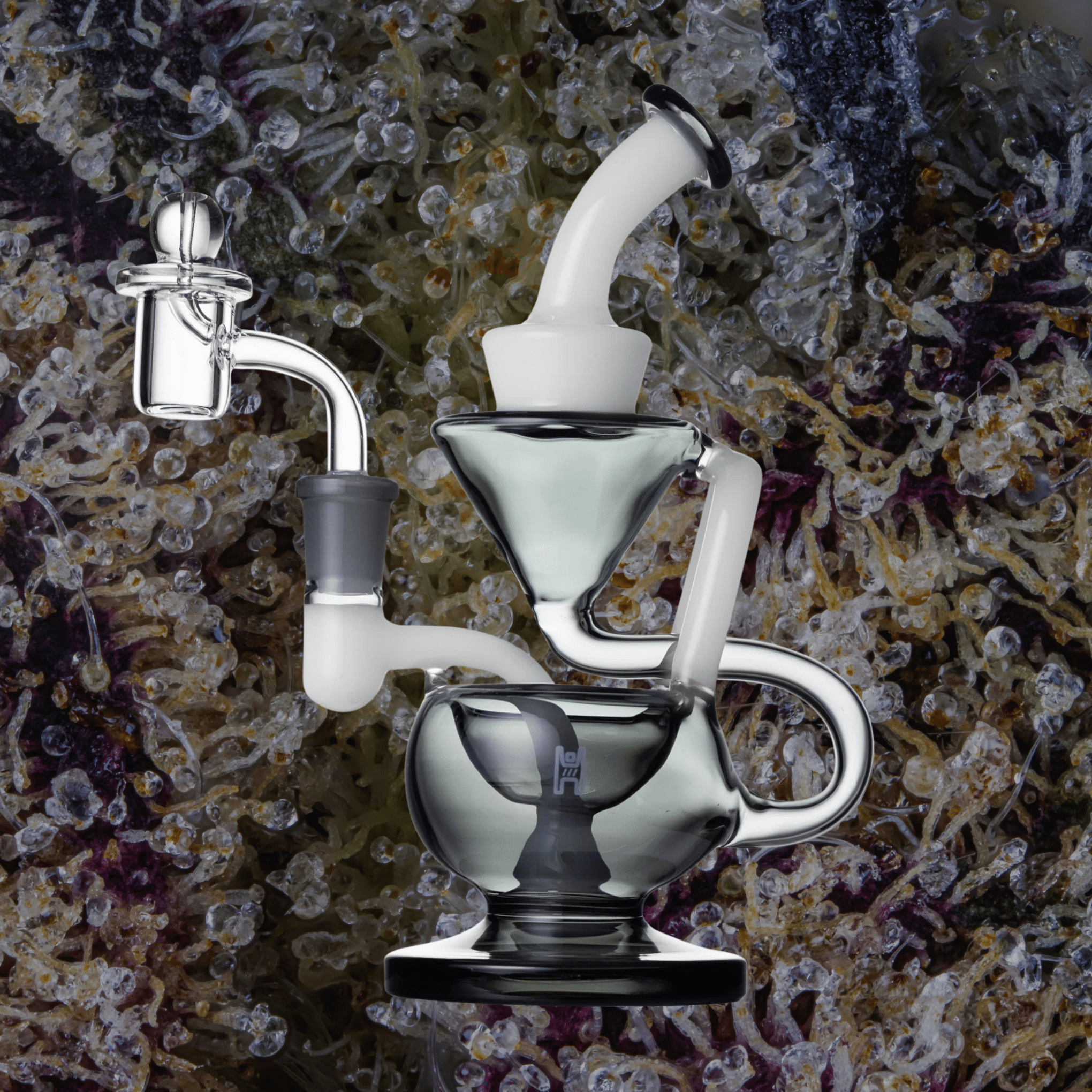 Human Grade 8" Recycler Smoke / White | Trichly