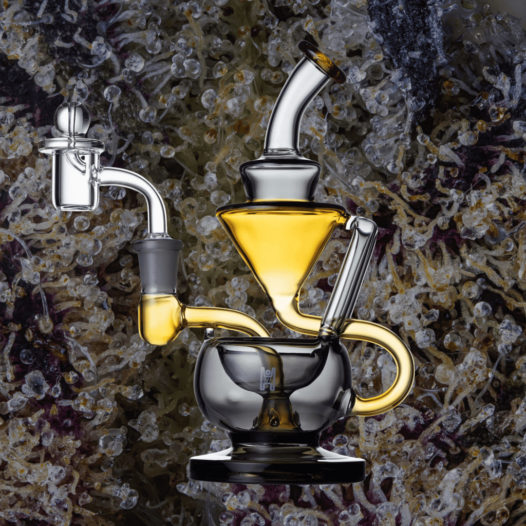 Human Grade 8" Recycler Smoke / Yellow | Trichly