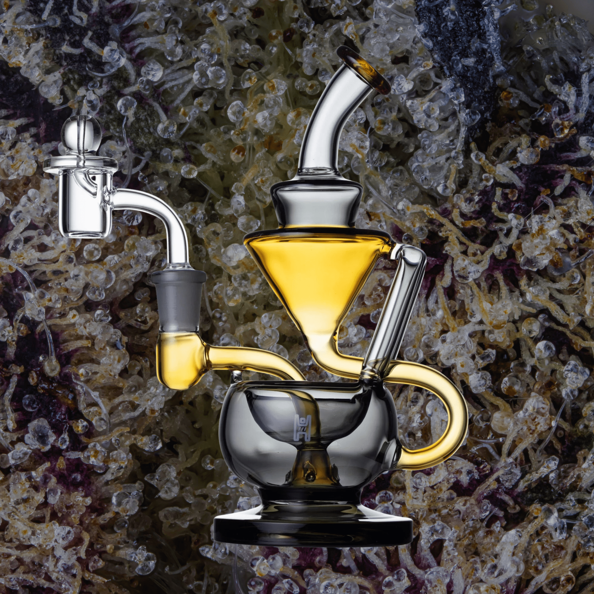 Human Grade 8" Recycler Smoke / Yellow | Trichly