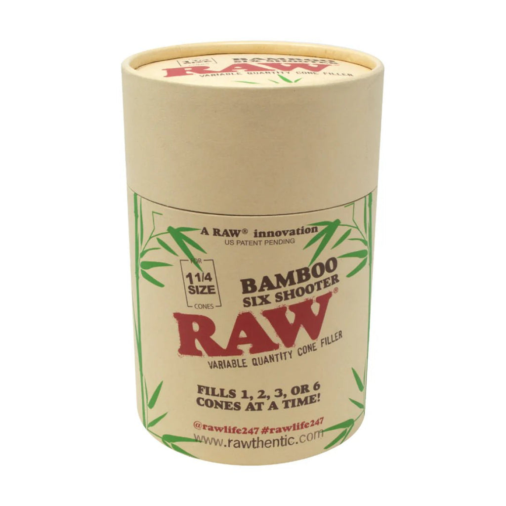 RAW Cone Filler Six - Shooter - Bamboo 1 1 - 4 | Trichly