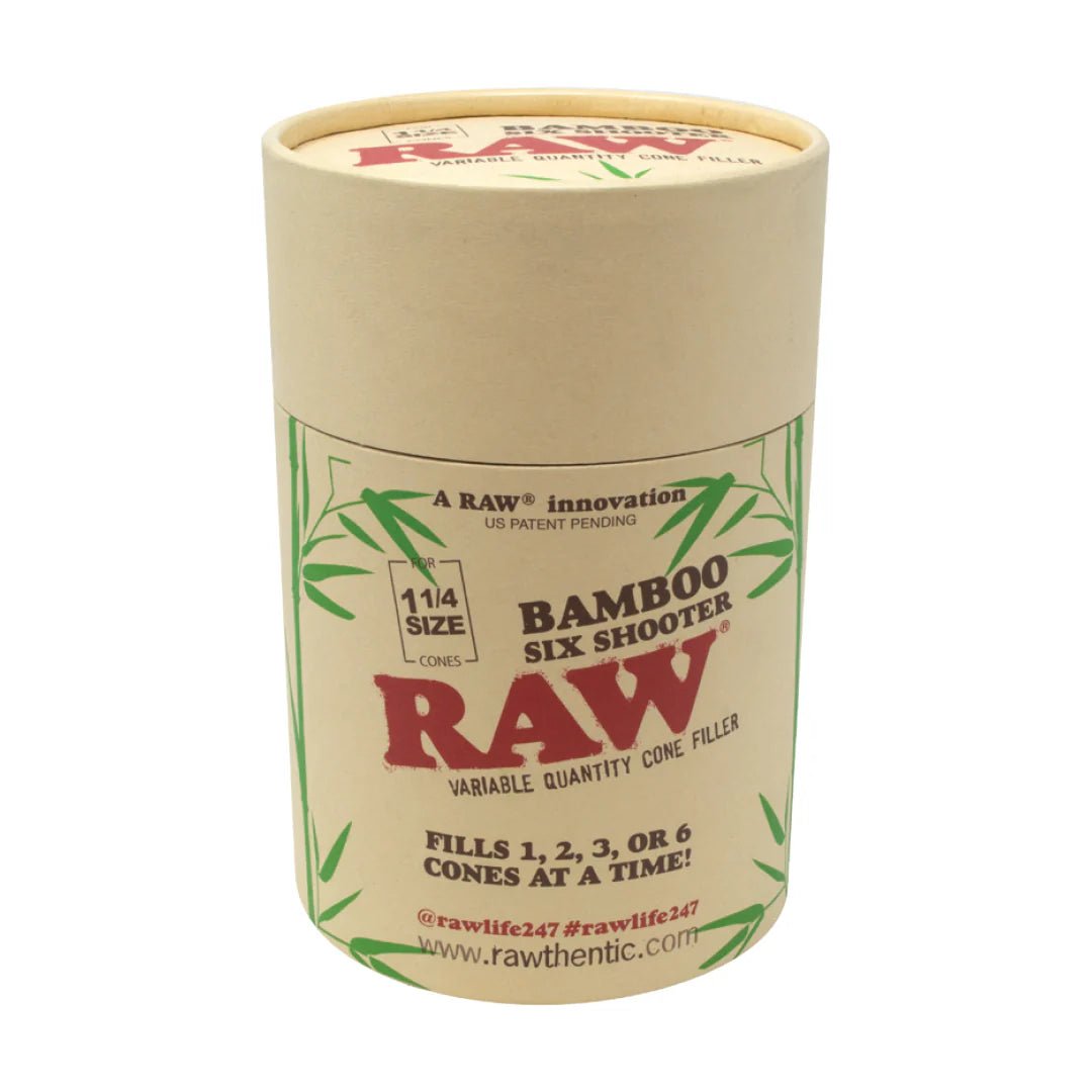 RAW Cone Filler Six - Shooter - Bamboo 1 1 - 4 | Trichly