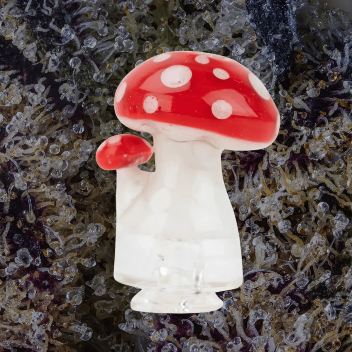 Empire Glassworks Red Mushroom Puffco Pivot Top — glass from Trichly